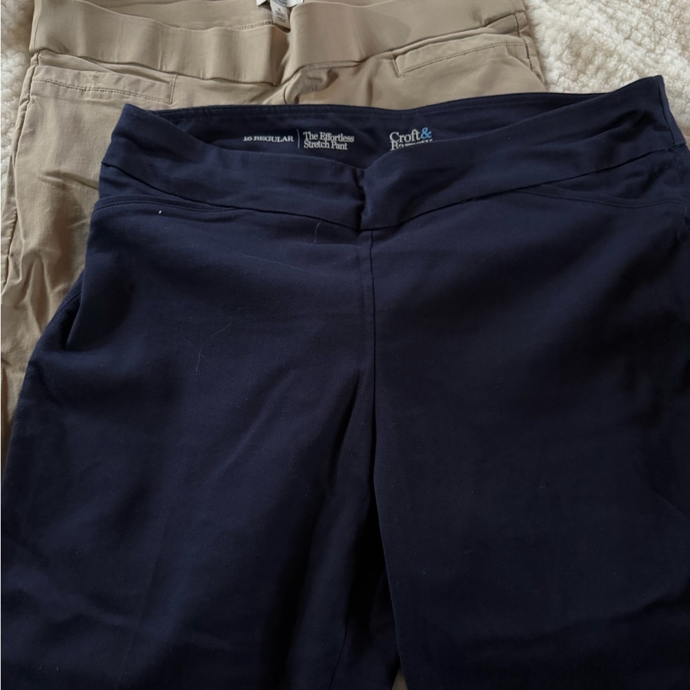 Croft & Barrow Navy and Tan Pants